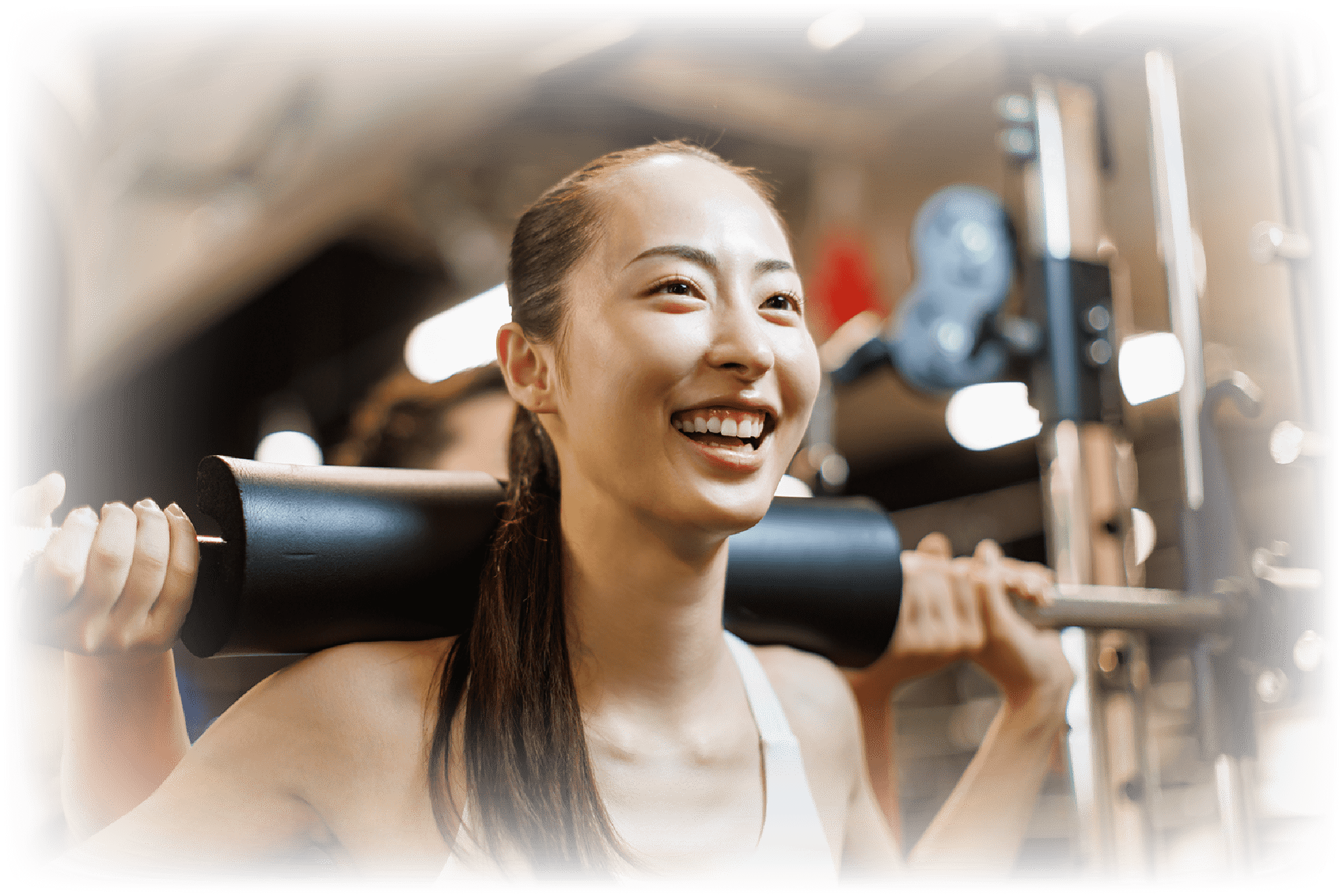 女性が筋トレしている写真  point02 背景